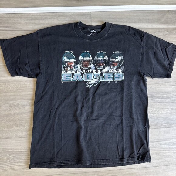 VINTAGE McNabb Vincent Staley Douglas Philadelphia Eagles 2002 Mens‎ Shirt Sz L - Picture 1 of 9